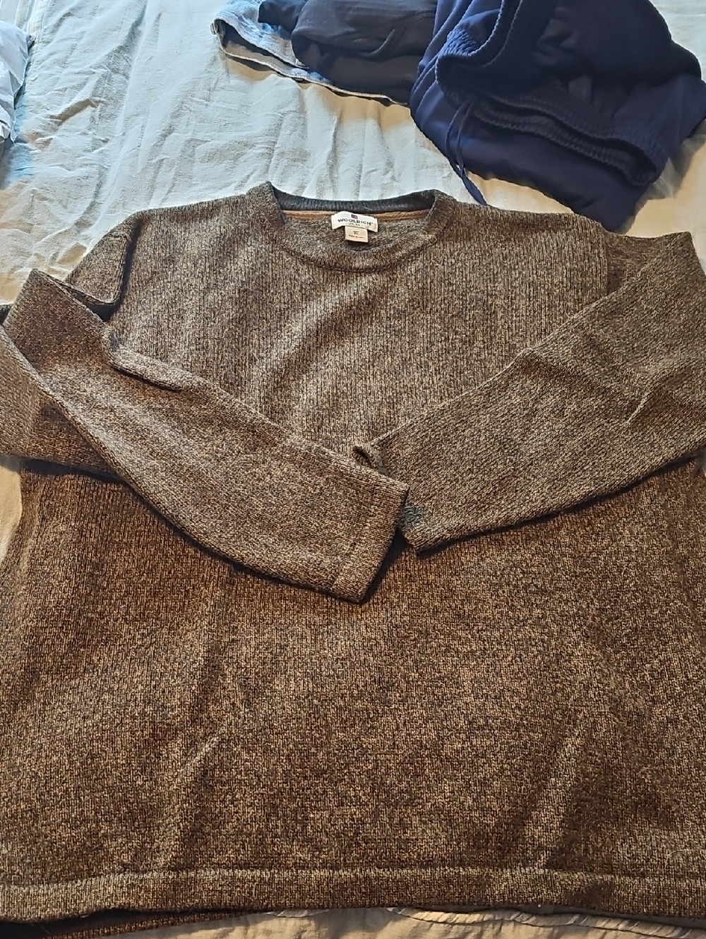 Woolrich Men's Crewneck Sweater in Brown Heather